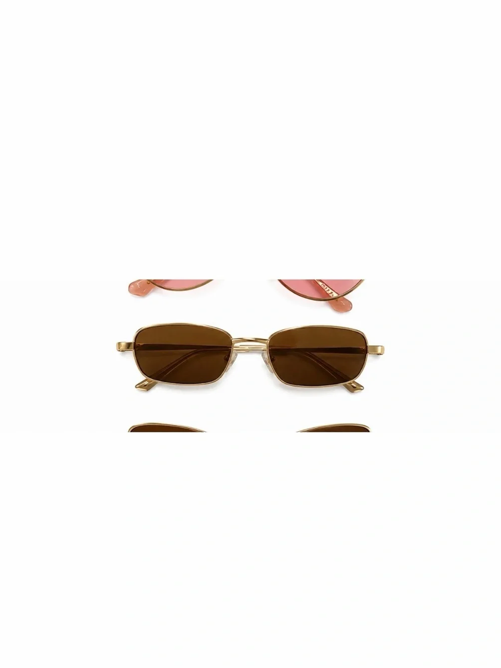Gold Frame Brown Lens Women's Sunglasses - Unbranded